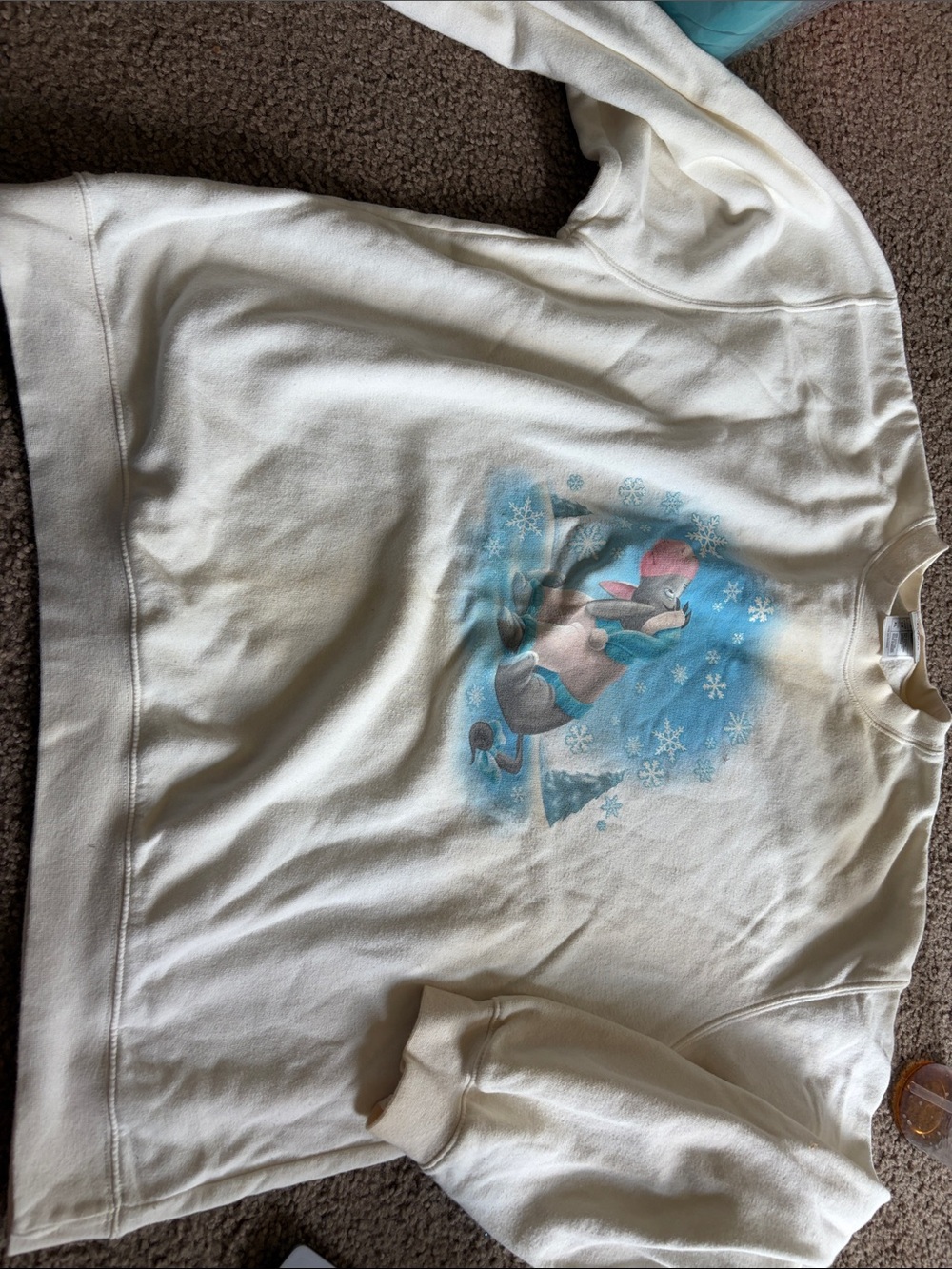 B73 Disney Store Women’s XL Eeyore Crewneck, Stains